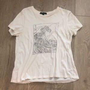 LA Hearts Great Wave Short Sleeve White T Shirt women’s M